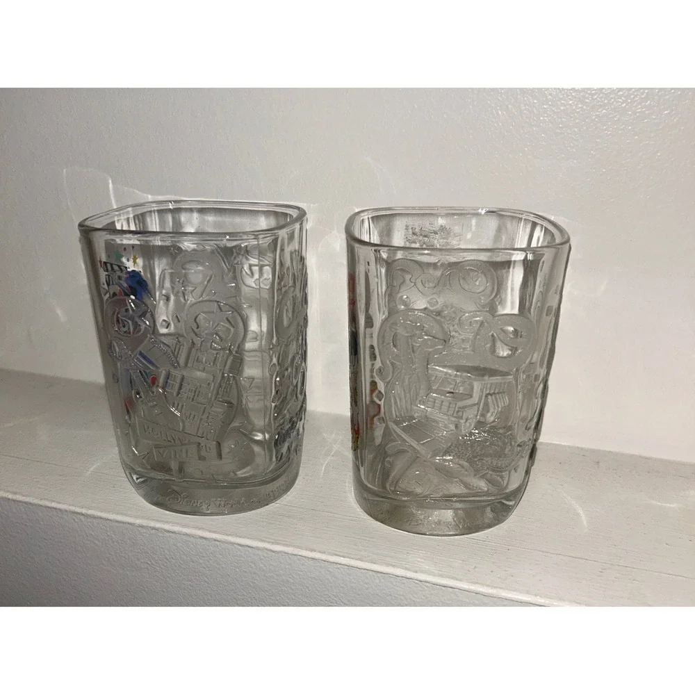 Disney McDonald's 2000 Celebration Glasses Set of 2 Mickey Mouse Studios Animal